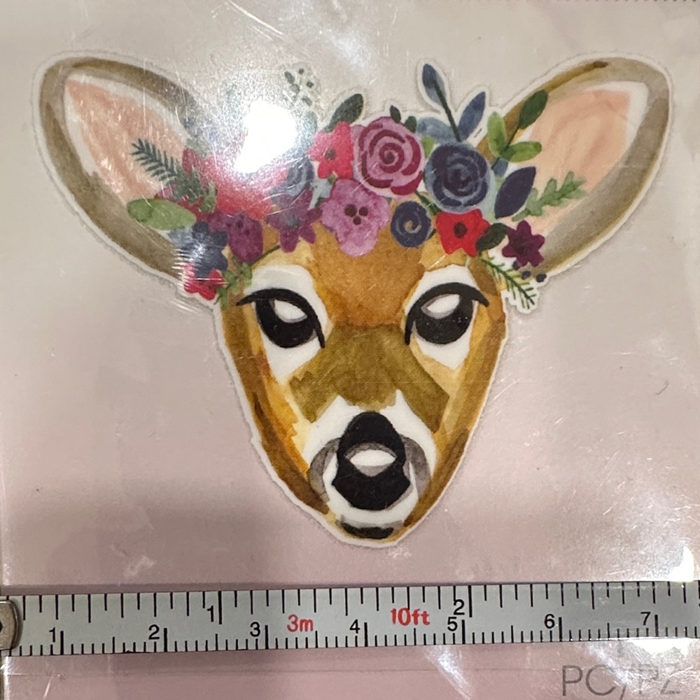 NWT‎ Iron on art Floral Deer